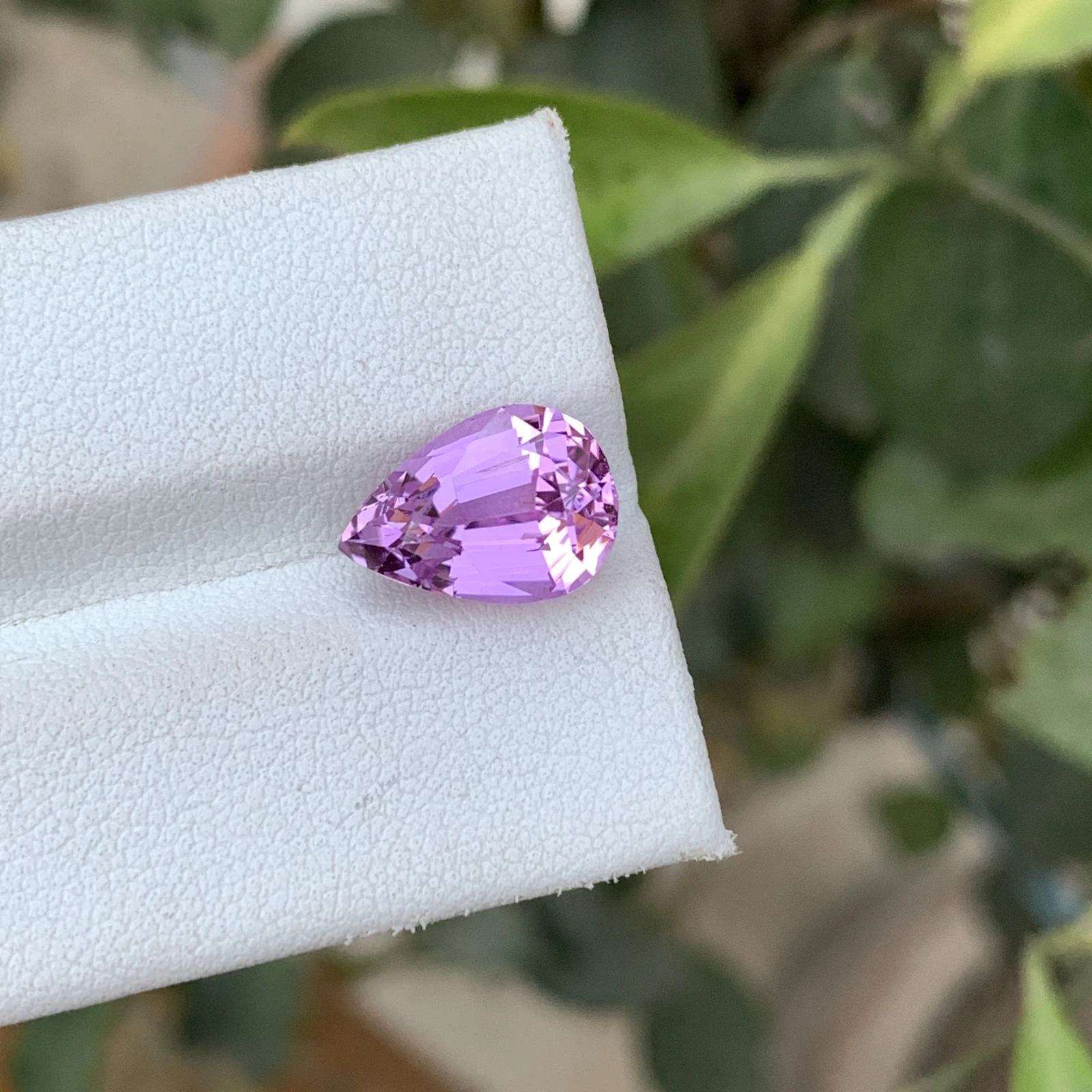 5 Carat Natural Pink Kunzite Pear Shape Loose Gemstone from Afghanistan — view 1